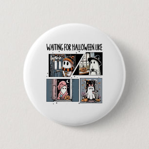 Waiting For Halloween Like Cute Ghost Coffee Horro 6 Cm Round Badge