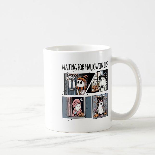 Waiting For Halloween Like Cute Ghost Coffee Horro Mug (Right)