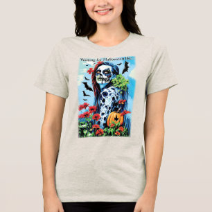 Waiting For Halloween Like...Zombie Girl Tri-Blend Shirt