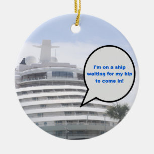 Waiting for my Hip Tank Top Ceramic Tree Decoration