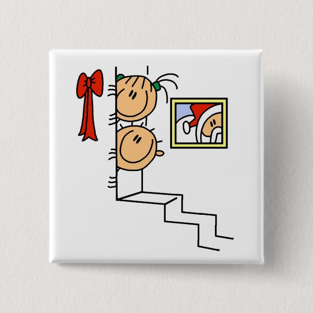 Waiting for Santa T-shirts and Gifts 15 Cm Square Badge (Front)