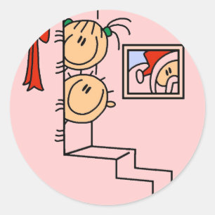 Waiting for Santa T-shirts and Gifts Classic Round Sticker