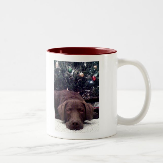 Waiting for Santa Two-Tone Coffee Mug (Right)