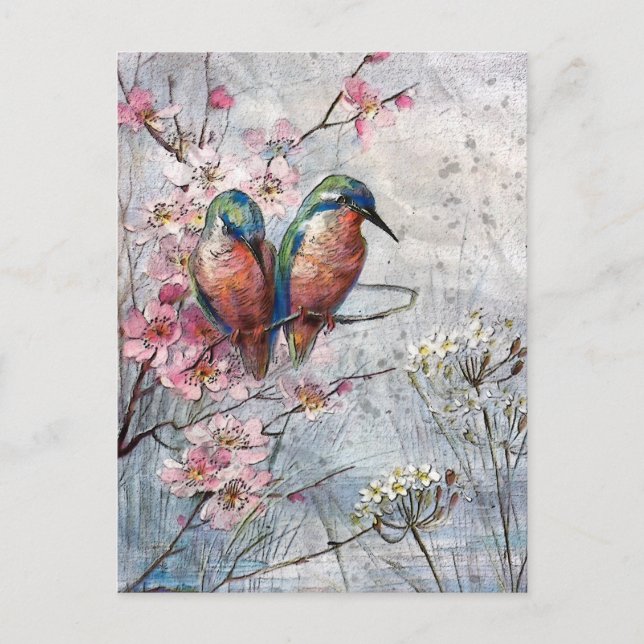 Waiting For Supper Kingfisher Bird   Postcard (Front)