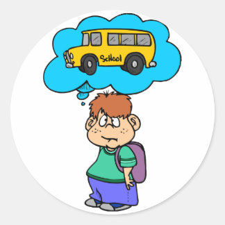 Waiting For The School Bus Classic Round Sticker