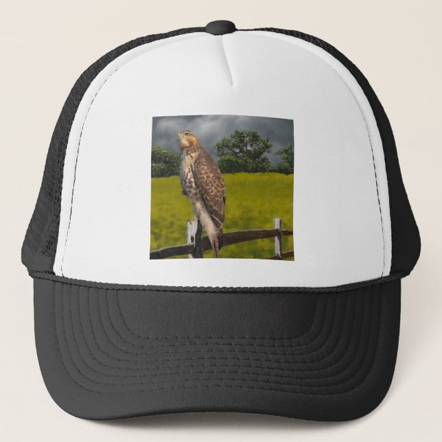 Waiting for the Storm - Red tail Hawk Trucker Hat (Front)