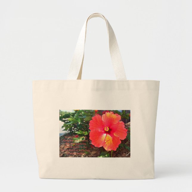 Waiting  is Painful Large Tote Bag (Front)