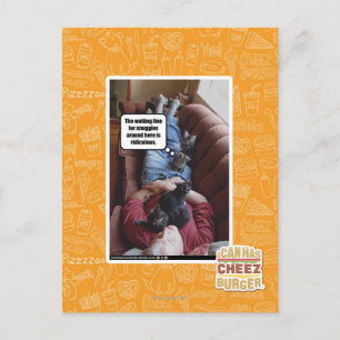 Waiting line for snuggles postcard