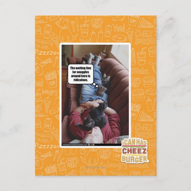 Waiting line for snuggles postcard (Front)