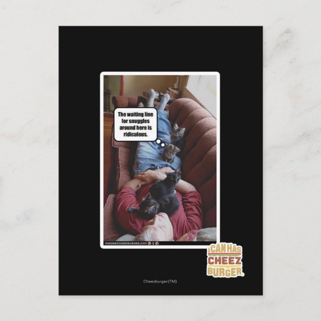 Waiting line for snuggles postcard (Front)