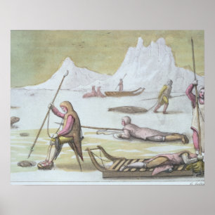 Waiting on the Ice, detail from Seal Hunting (colo Poster