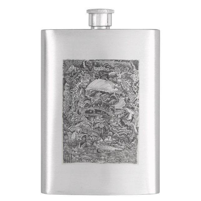 Waiting out the Maelstrom  Hip Flask (Front)