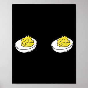 Waiting To Stuff My Face Deviled Eggs Couple Thank Poster