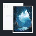 Waitomo Caves New Zealand Travel illustration Postcard<br><div class="desc">Waitomo Caves New Zealand Art vintage travel place illustration</div>