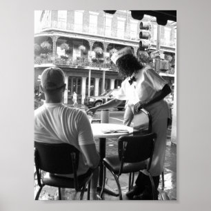 Waitress at Cafe' du Monde New Orleans, Louisiana Poster