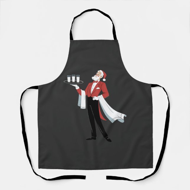 Waitress Christmas Santa Server Xmas  Apron (Front)