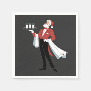 Waitress Christmas Santa Server Xmas Napkin