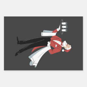 Waitress Christmas Santa Server Xmas  Wrapping Paper Sheet
