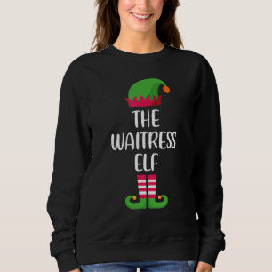 waitress Elf Family Matching Group Christmas Pajam Sweatshirt