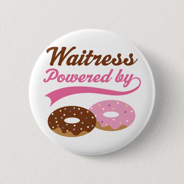 Waitress Gift (Doughnuts) 6 Cm Round Badge (Front)