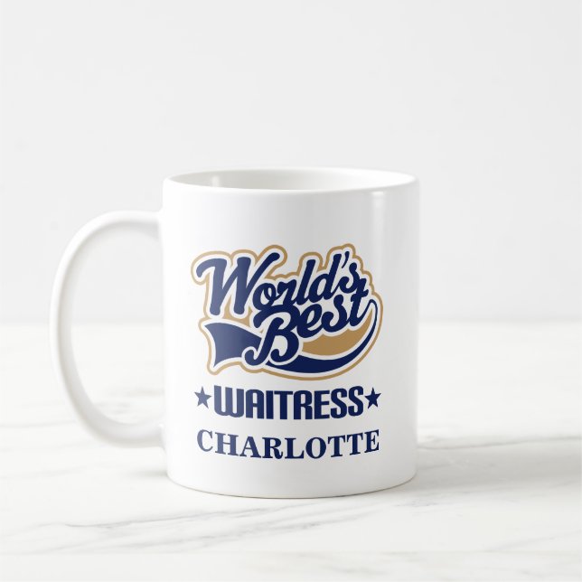 Waitress Personalised Mug Gift (Left)