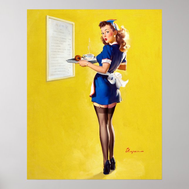 Waitress Pin Up Poster (Front)