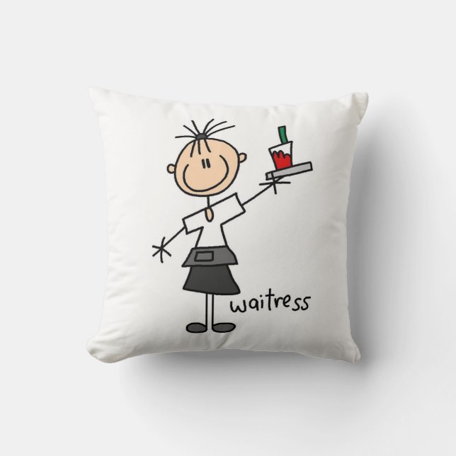 Waitress Stick Figure Cushion (Front)