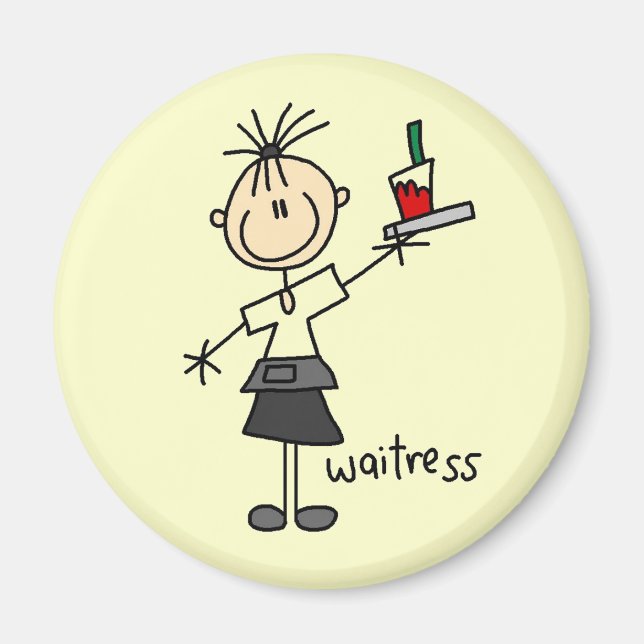 Waitress Stick Figure Magnet (Front)