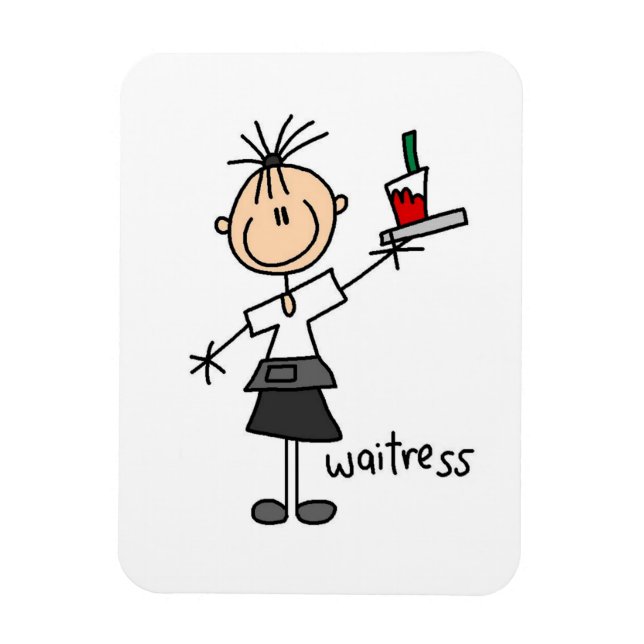 Waitress Stick Figure Magnet (Vertical)