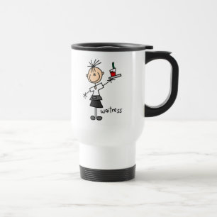 Waitress Stick Figure Travel Mug