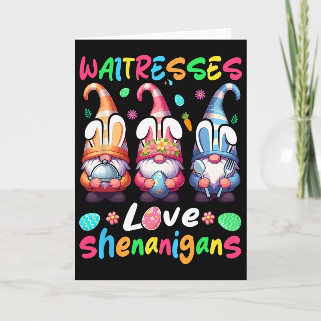 Waitresses Costume Shenanigans Lover Three Gnomes  Card (Front)