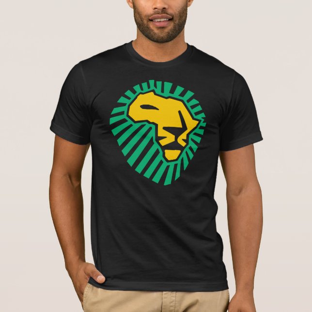 Waka waka Lion Head Africa Green Yellow Men Shirt (Front)