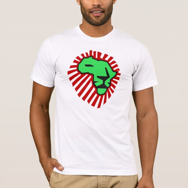 Waka waka Red Mane Green Lion Africa Shirt (Front)