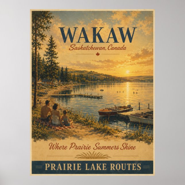 Wakaw Saskatchewan Prairie Summer Vintage Poster (Front)