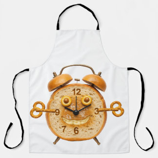 Wake and Bake! Funny Bread Alarm Clock Art Apron