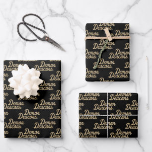 Wake Forest University   Demon Deacons Script Wrapping Paper Sheet