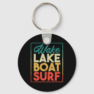 Wake Lake Boat Surf Funny Wakesurf Board Surfing S Key Ring