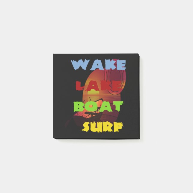 Wake Lake Boat Surf Post-it Notes (Front)