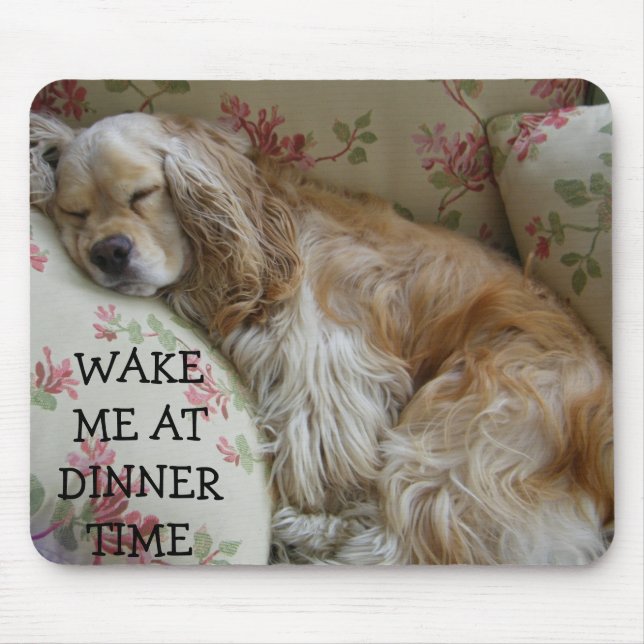 "WAKE ME AT DINNER TIME" MOUSE PAD (Front)