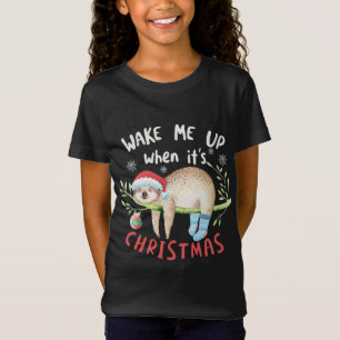 Wake Me When It's Christmas - Cute Sleeping Sloth T-Shirt