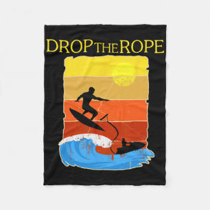 Wake Surfing Gift Shirt Boat Lake Wakesuring Drop  Fleece Blanket