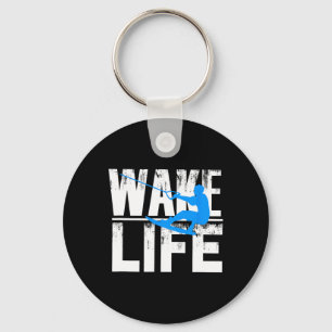 Wake Surfing Life Gift Shirt Boat Lake Wakesurfing Key Ring