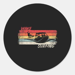 Wake Surfing Wakesurfing Boat Lake Surf T Shirt Wa Classic Round Sticker