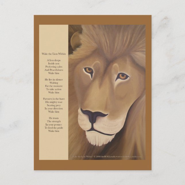 Wake the Lion Within Postcard (Front)