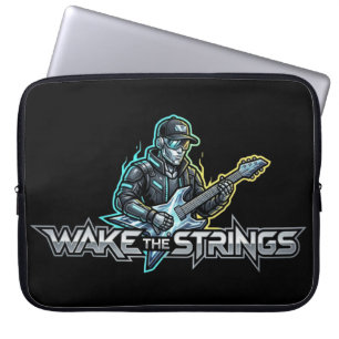 Wake The Strings Retro Future Art Laptop Sleeve