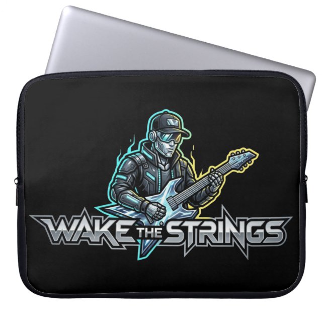 Wake The Strings Retro Future Art Laptop Sleeve (Front)