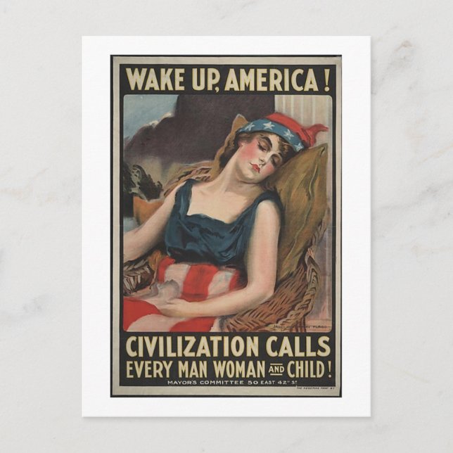 Wake Up-1917 Postcard (Front)