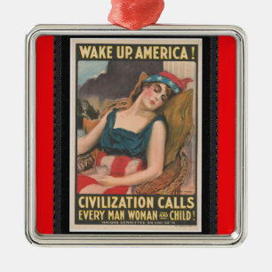 Wake Up America Poster Metal Tree Decoration