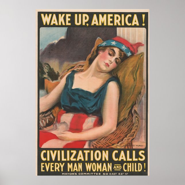 Wake up America! Vintage  Poster (Front)