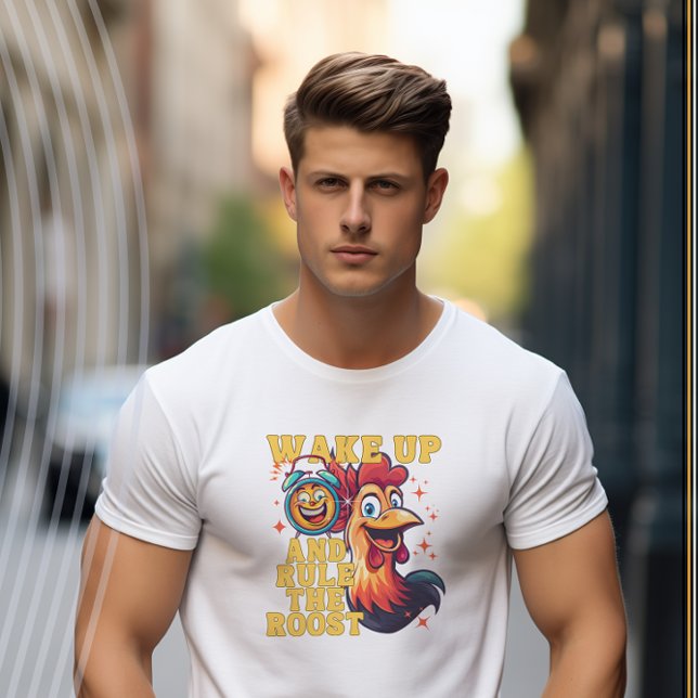 Wake Up and Rule the Roost Funny Rooster T-Shirt (Creator Uploaded)